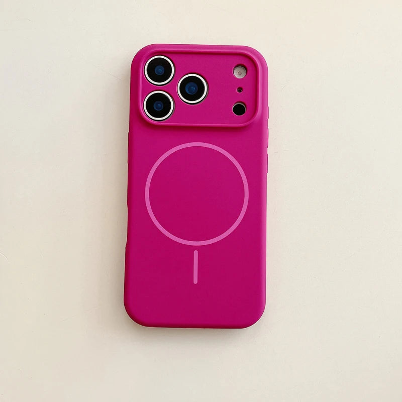 For Magsafe Magnetic Wireless Charging Solid Color Silicone Phone Case For iPhone 17 Pro Max/17/17 Pro Air Bumper Back Cover