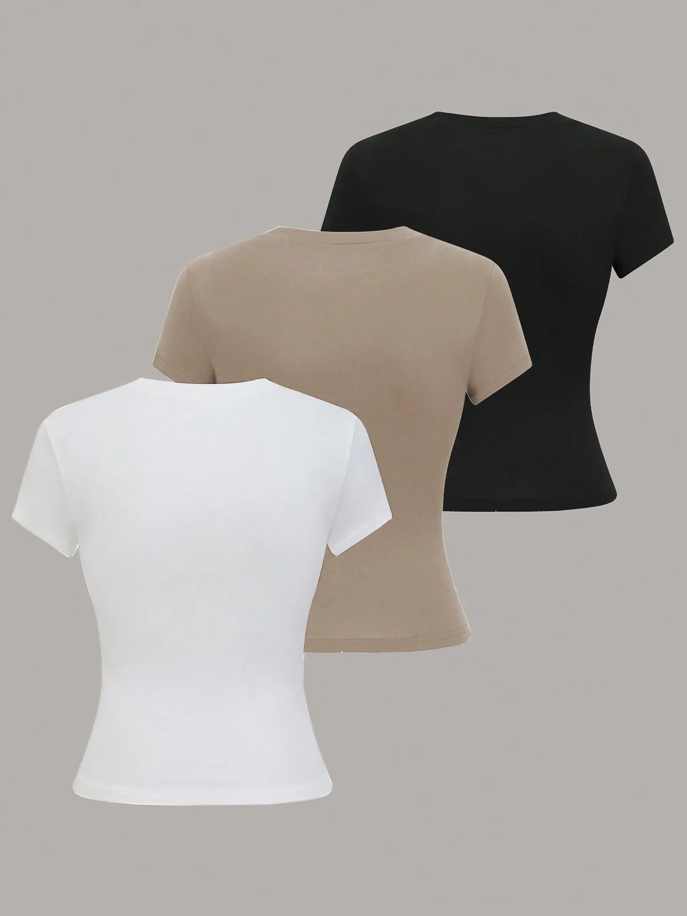 Women's Solid Color Short Sleeve T-Shirt, Minimalist Basic Top for Summer