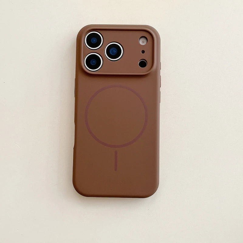 For Magsafe Magnetic Wireless Charging Solid Color Silicone Phone Case For iPhone 17 Pro Max/17/17 Pro Air Bumper Back Cover