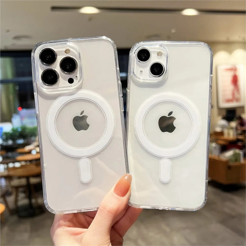 Transparent Magnetic Phone Case For iPhone 17 Pro Max 16 13 11 15 14 12 17 Air 17Promax 16E 17E Silicone Shockproof Fundas Cover