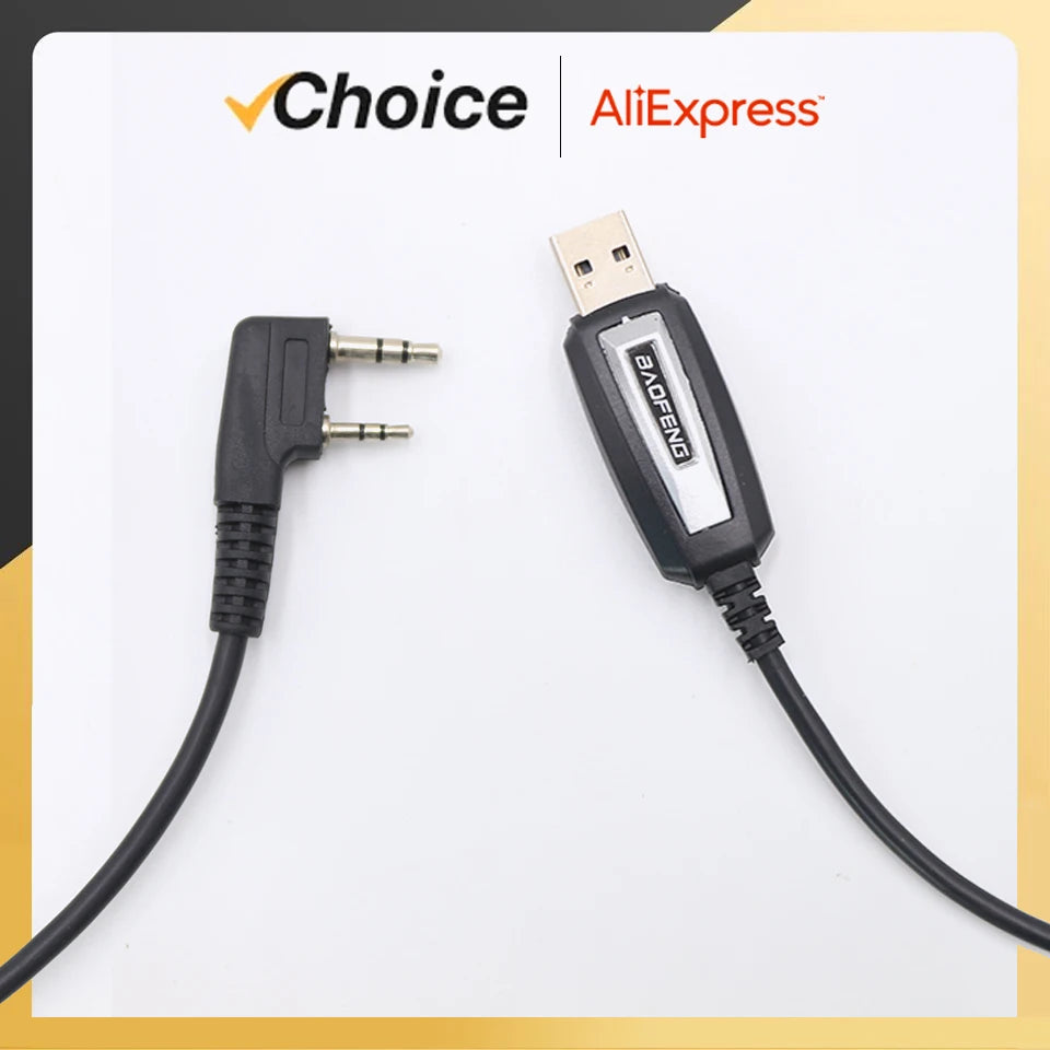 Baofeng USB Programming Cable BF-5RH 13Plus 17Plus V2 Quansheng UVK5 UVK6 5RPlus Programming Cable CD Software Radio Accessories