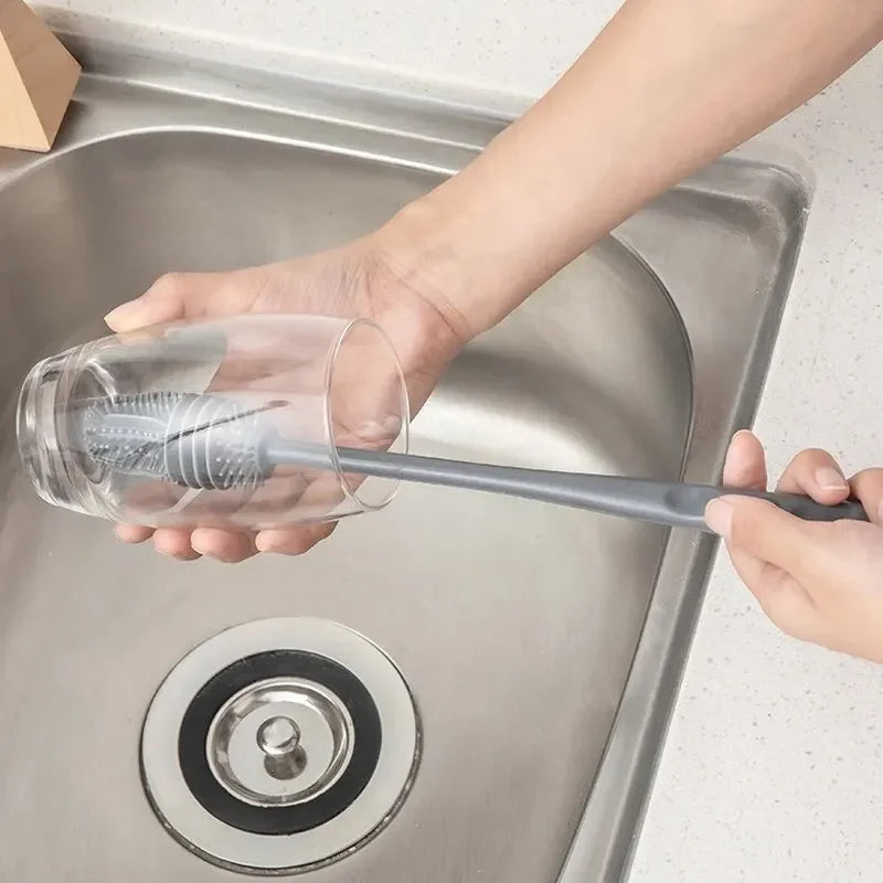 Bottle Brush Insulation Cup Washing No Deadend Long Handled Silicone Cleaning Brush Household Multifunctional Cleaning Tools