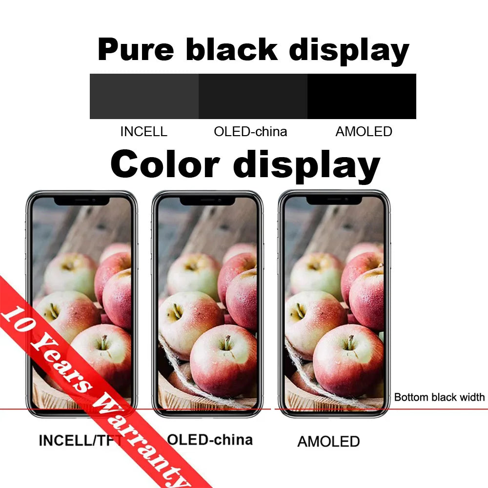PINZHENG High Quality Display INCELL LCD OLED OEM AMOLED For iPhone XS MAX X XR 11 12 13 MINI PRO PROMAX Screen Replacement