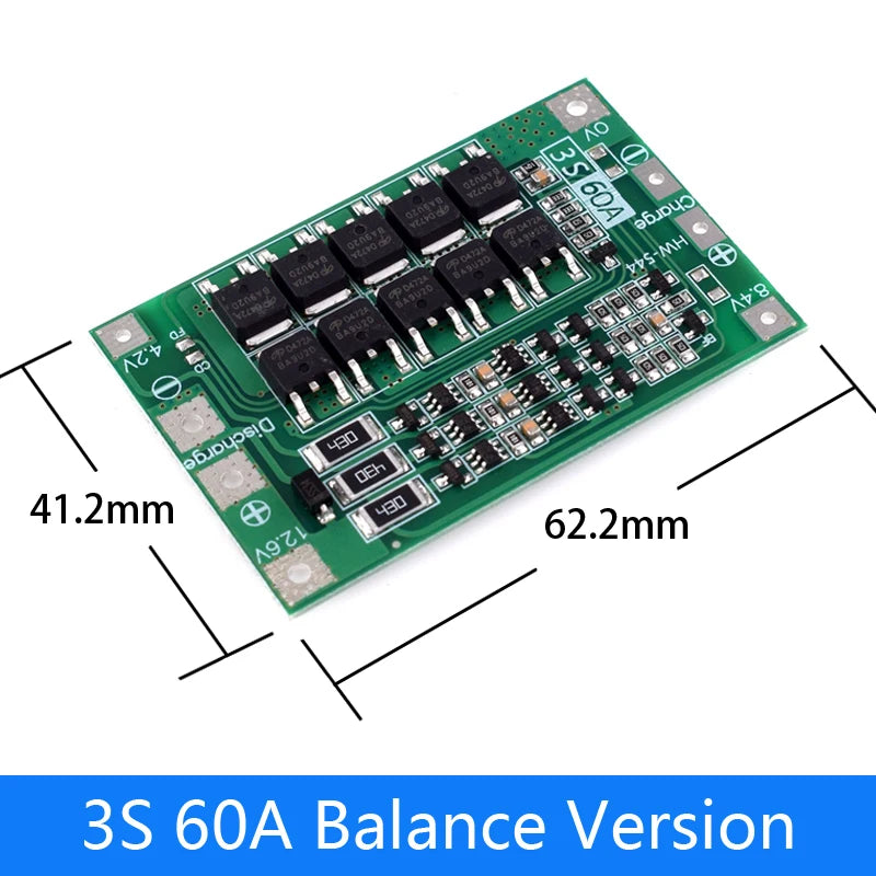 2S 3S 4S Li-ion Lithium Battery 18650 Charger Protection Board BMS 20A 25A 40A 60A Enhance Balance with Balance For Drill Motor