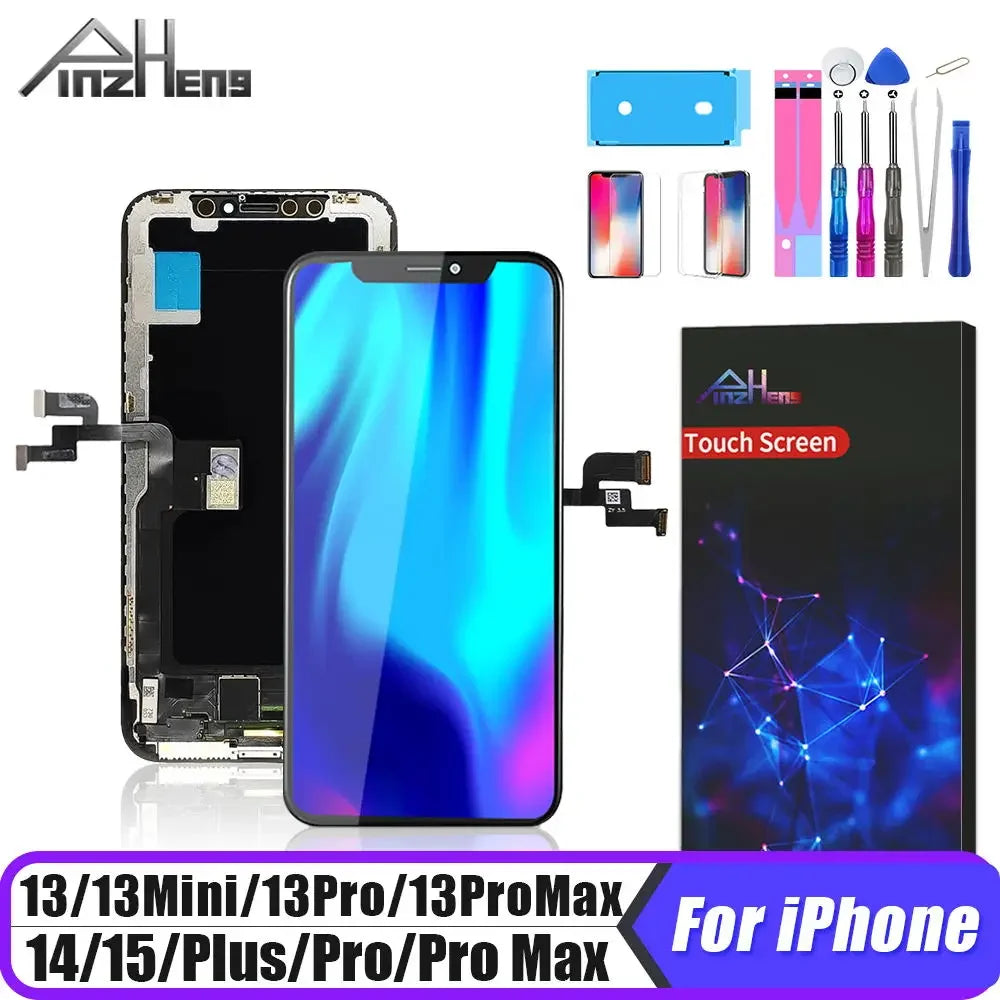 PINZHENG High Quality Screen INCELL LCD OLED For iPhone 14 Pro 15 Plus 13 Pro Max Displays For iPhone Replacement With Tools