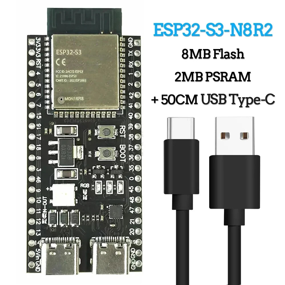 ESP32-S3 Wifi BT Module Development Board for Arduino IDE ESP32-S3-WROOM1 N16R8 N8R2 44Pin Type-C 16MB Flash 8M PSRAM ESP32 S3