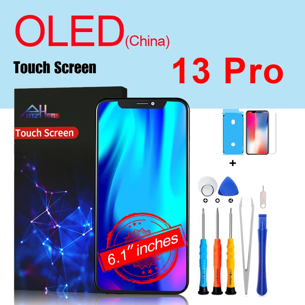 PINZHENG High Quality Screen INCELL LCD OLED For iPhone 14 Pro 15 Plus 13 Pro Max Displays For iPhone Replacement With Tools
