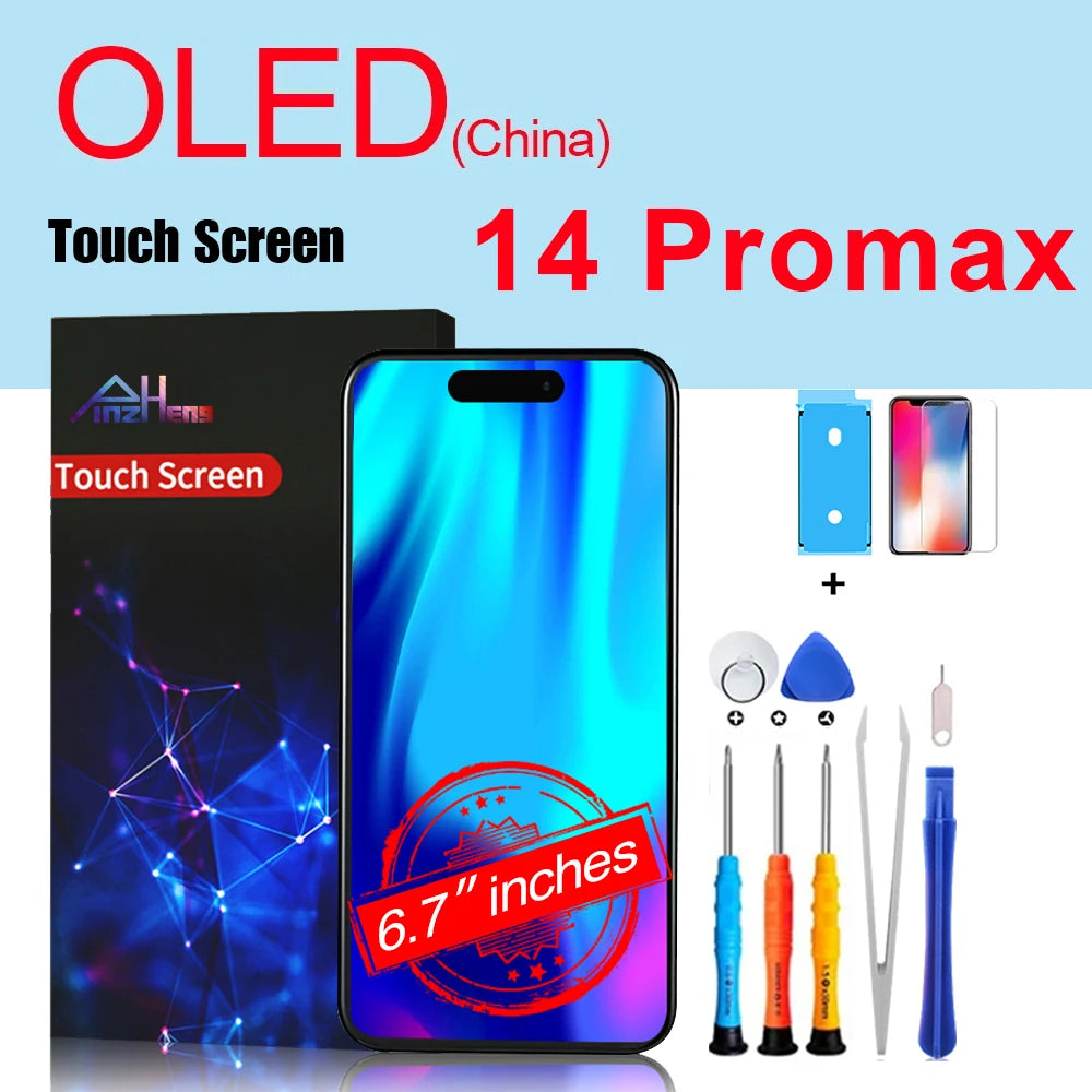 PINZHENG High Quality Screen INCELL LCD OLED For iPhone 14 Pro 15 Plus 13 Pro Max Displays For iPhone Replacement With Tools