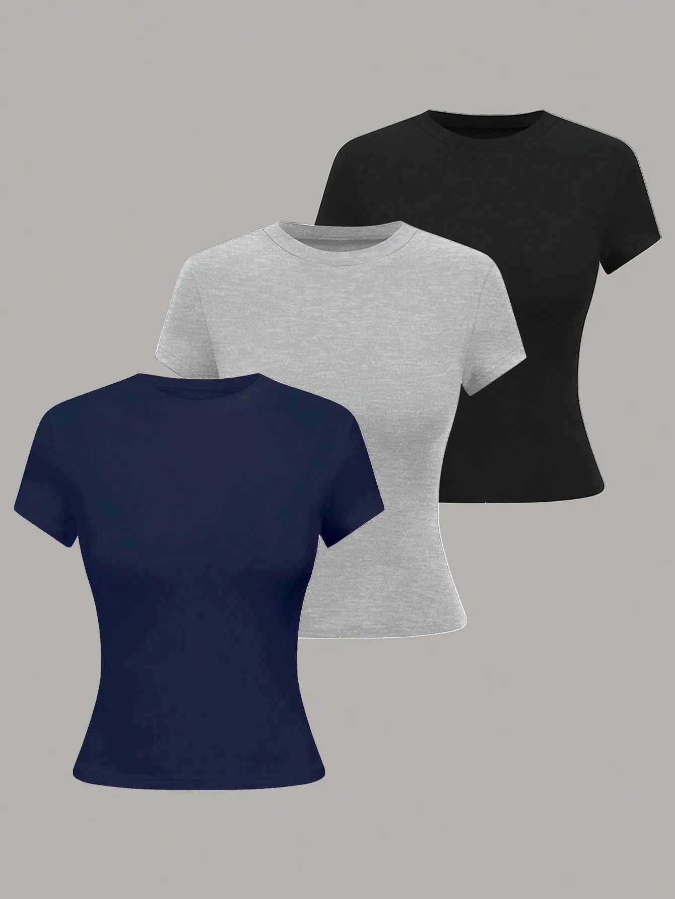 Women's Solid Color Short Sleeve T-Shirt, Minimalist Basic Top for Summer