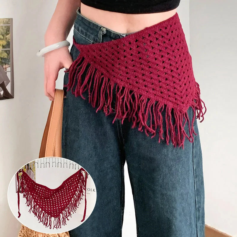 2025 HOT SALE! Y2K Women Lace Tulle Bandage Skirt Stacked Lace Half Skirt Layering Small Butt Curtain Flower Triangle Hair Scarf
