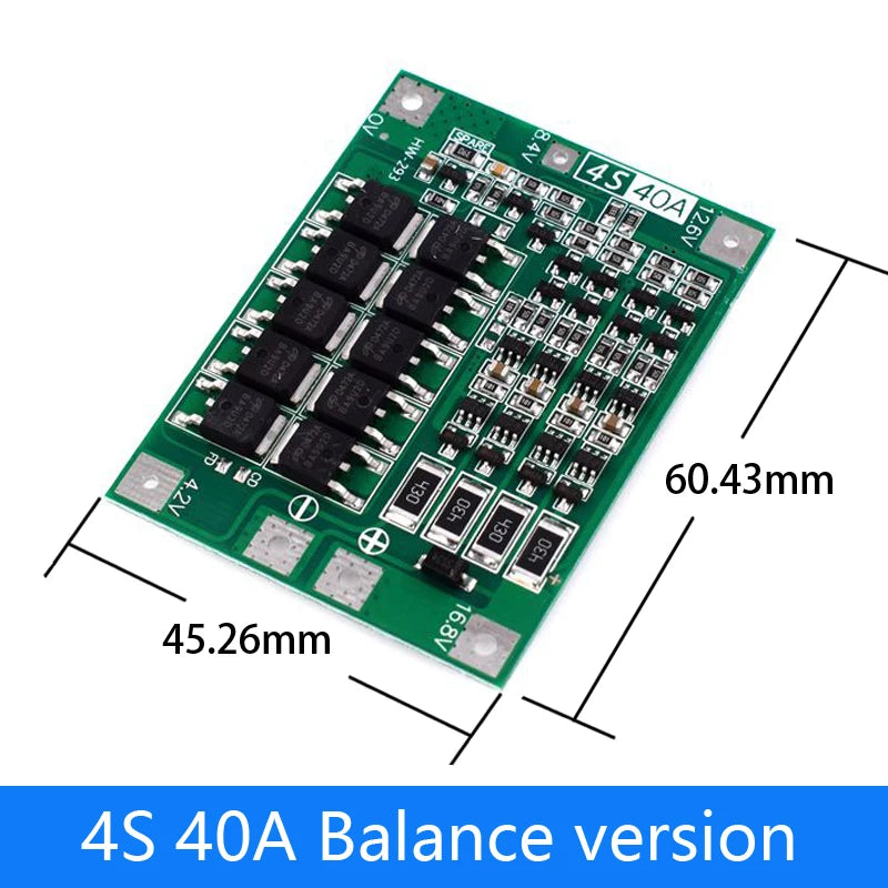 2S 3S 4S Li-ion Lithium Battery 18650 Charger Protection Board BMS 20A 25A 40A 60A Enhance Balance with Balance For Drill Motor