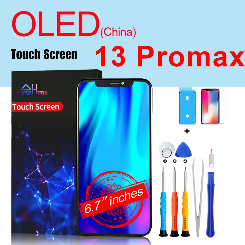 PINZHENG High Quality Screen INCELL LCD OLED For iPhone 14 Pro 15 Plus 13 Pro Max Displays For iPhone Replacement With Tools