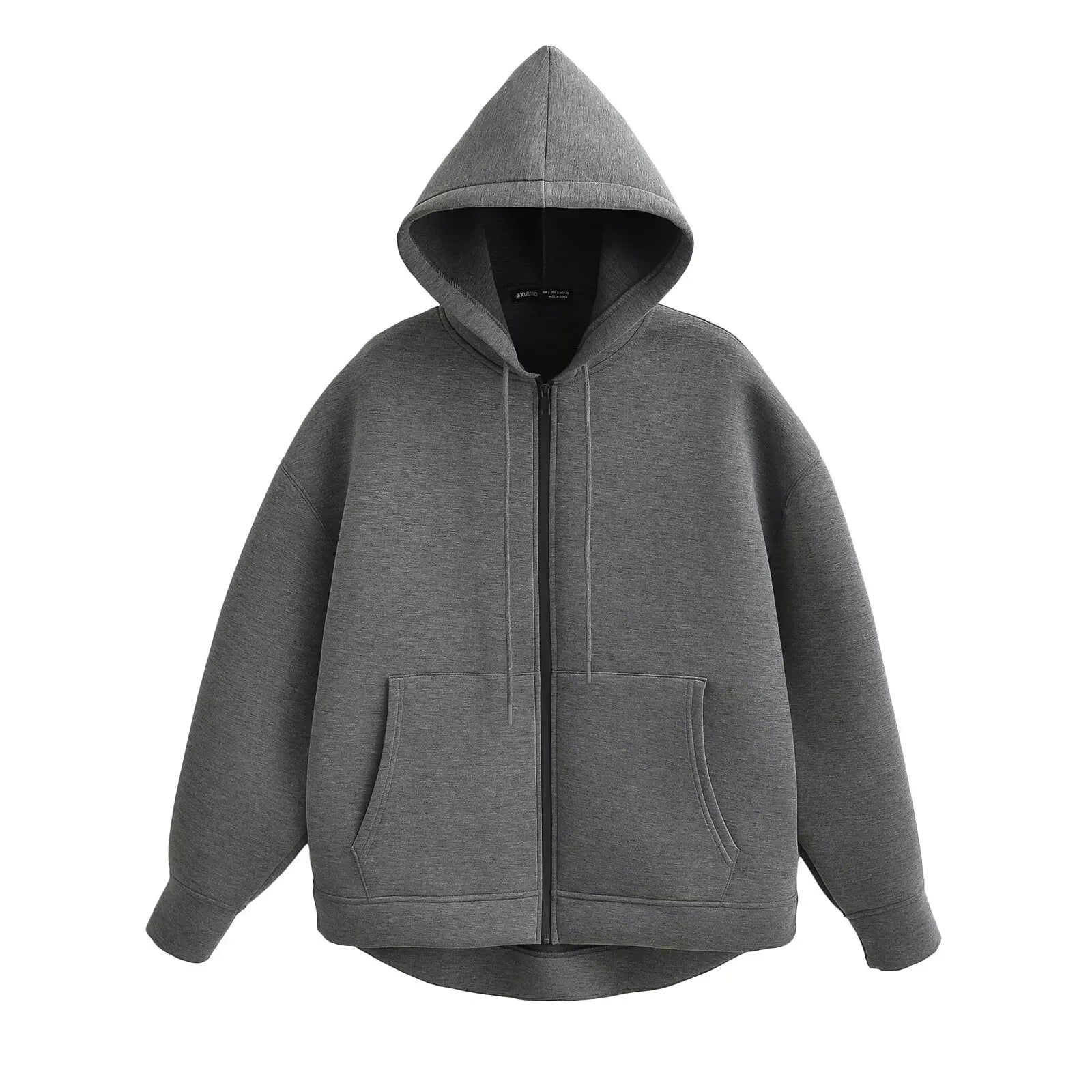 HH 2026 Casual Women's Soild Zipper Hoodie Long Sleeve Big Pocket Zipper Jacket With Hood Female Loose Outerwear Coat Tops