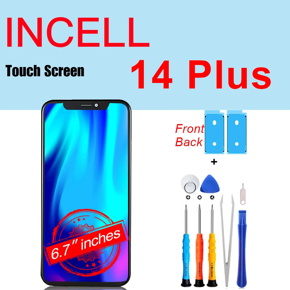 PINZHENG High Quality Screen INCELL LCD OLED For iPhone 14 Pro 15 Plus 13 Pro Max Displays For iPhone Replacement With Tools