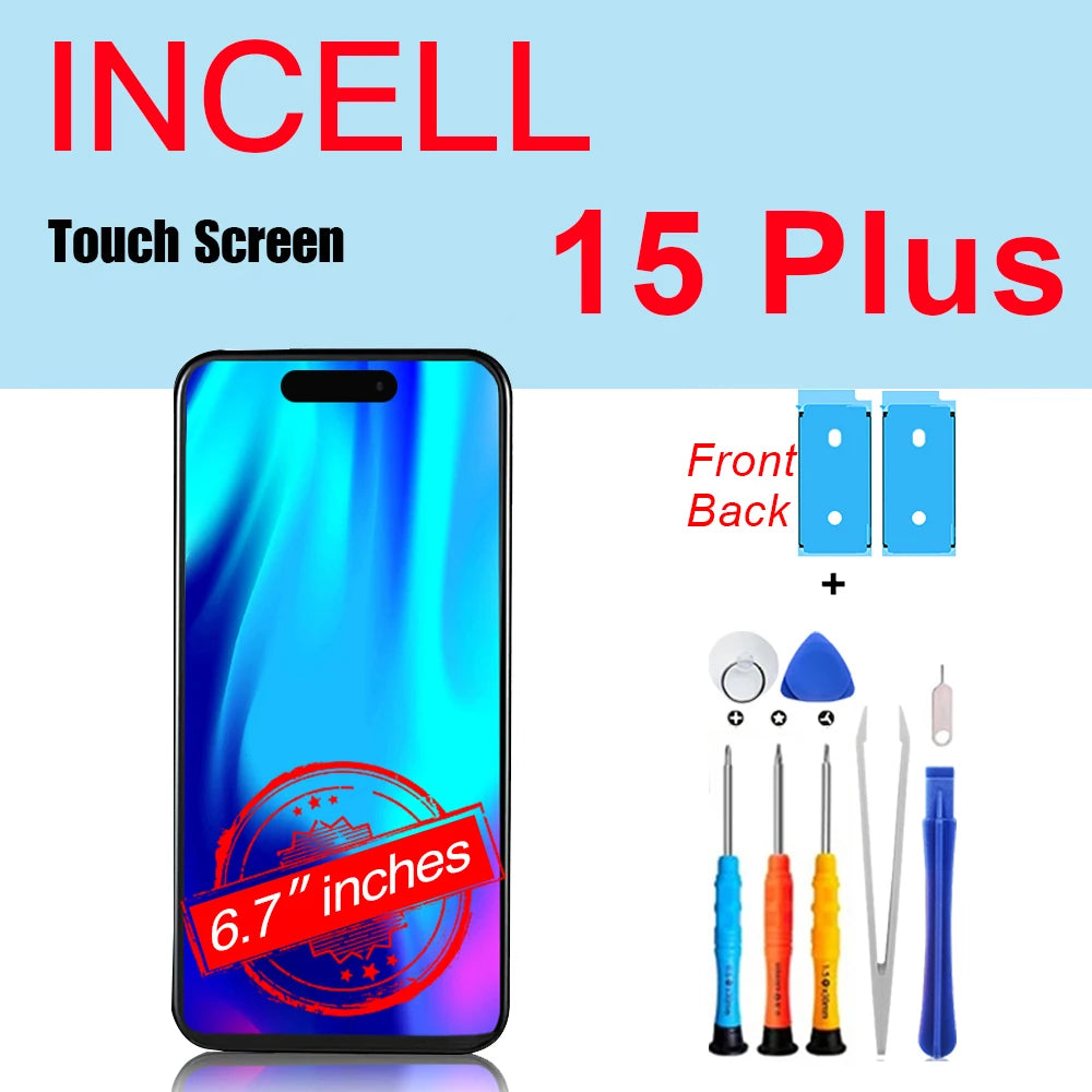 PINZHENG High Quality Screen INCELL LCD OLED For iPhone 14 Pro 15 Plus 13 Pro Max Displays For iPhone Replacement With Tools