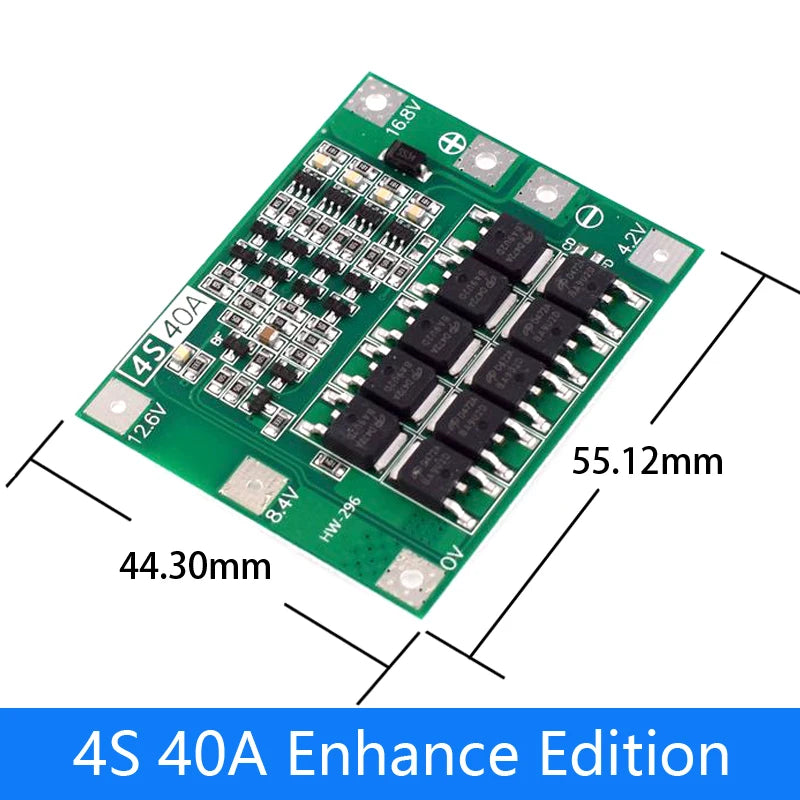 2S 3S 4S Li-ion Lithium Battery 18650 Charger Protection Board BMS 20A 25A 40A 60A Enhance Balance with Balance For Drill Motor