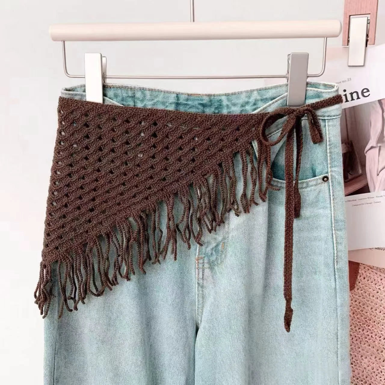 2025 HOT SALE! Y2K Women Lace Tulle Bandage Skirt Stacked Lace Half Skirt Layering Small Butt Curtain Flower Triangle Hair Scarf