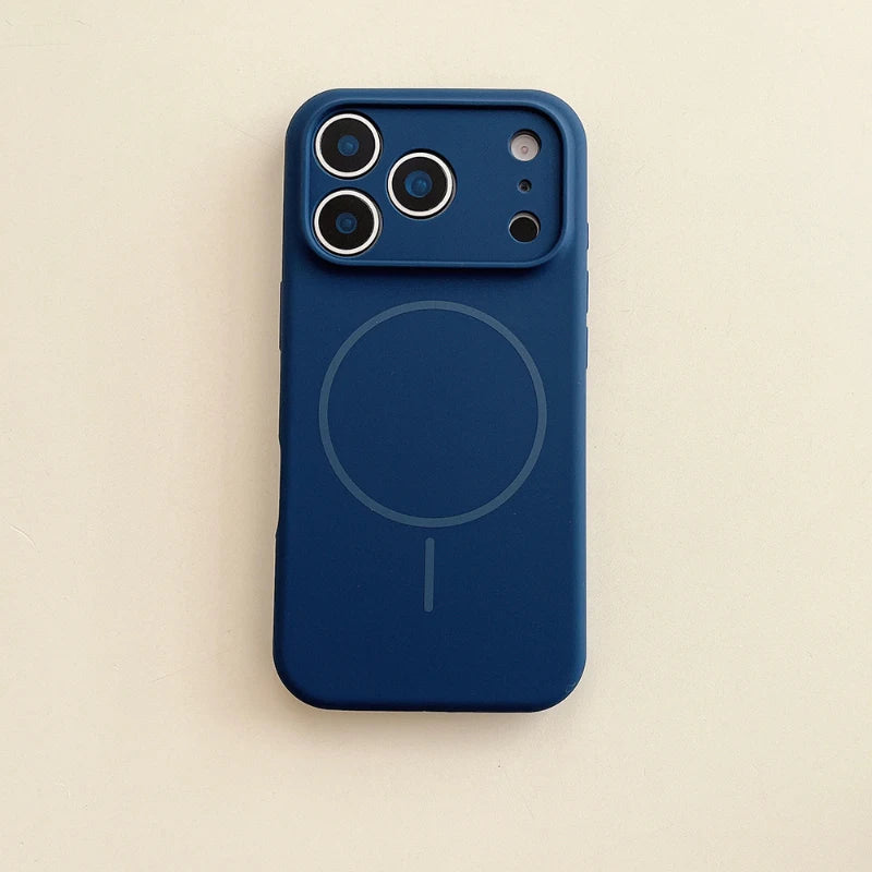 For Magsafe Magnetic Wireless Charging Solid Color Silicone Phone Case For iPhone 17 Pro Max/17/17 Pro Air Bumper Back Cover