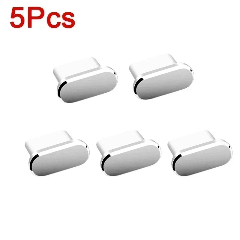4Pcs USB C Dust Plug With Cleaning Brush Anti Dust USB-C Plug Cover Charging Port Cover Caps For Samsung Xiaomi All Type C Phone