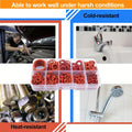 351pcs silicone O-ring set, 10 sizes, oil and heat resistant, suitable for cars and pipelines