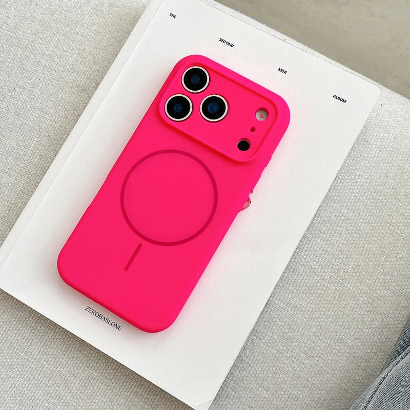 For Magsafe Magnetic Wireless Charging Solid Color Silicone Phone Case For iPhone 17 Pro Max/17/17 Pro Air Bumper Back Cover