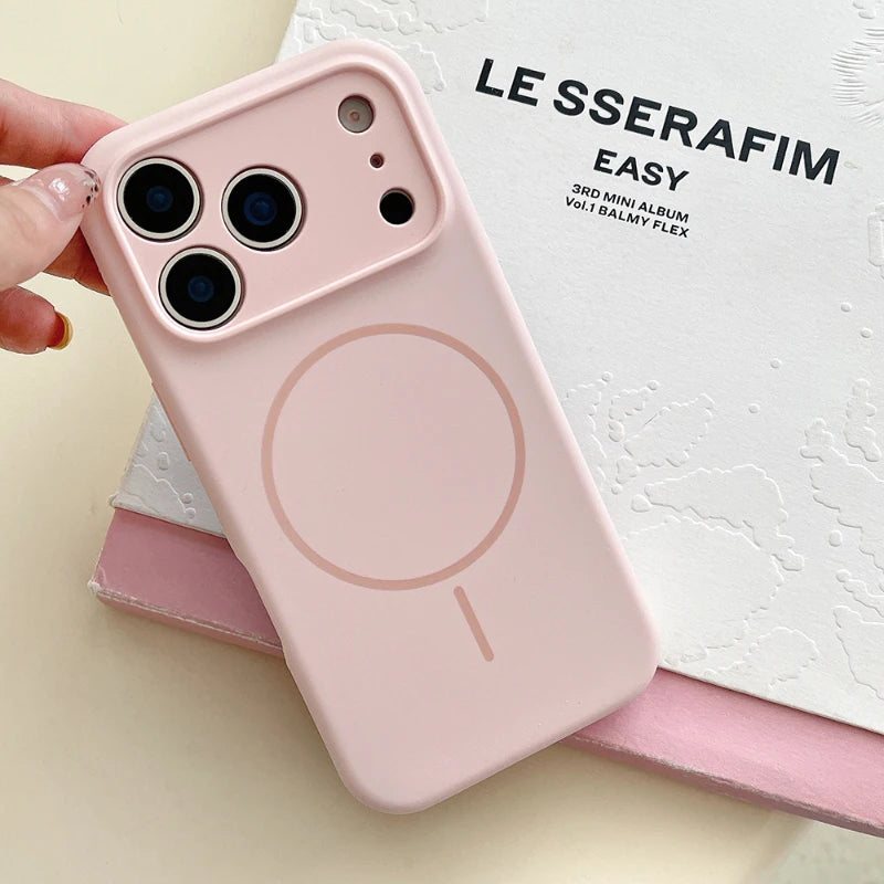 For Magsafe Magnetic Wireless Charging Solid Color Silicone Phone Case For iPhone 17 Pro Max/17/17 Pro Air Bumper Back Cover