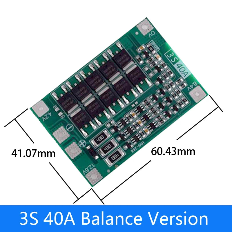 2S 3S 4S Li-ion Lithium Battery 18650 Charger Protection Board BMS 20A 25A 40A 60A Enhance Balance with Balance For Drill Motor