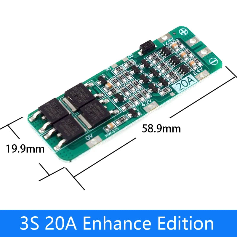 2S 3S 4S Li-ion Lithium Battery 18650 Charger Protection Board BMS 20A 25A 40A 60A Enhance Balance with Balance For Drill Motor