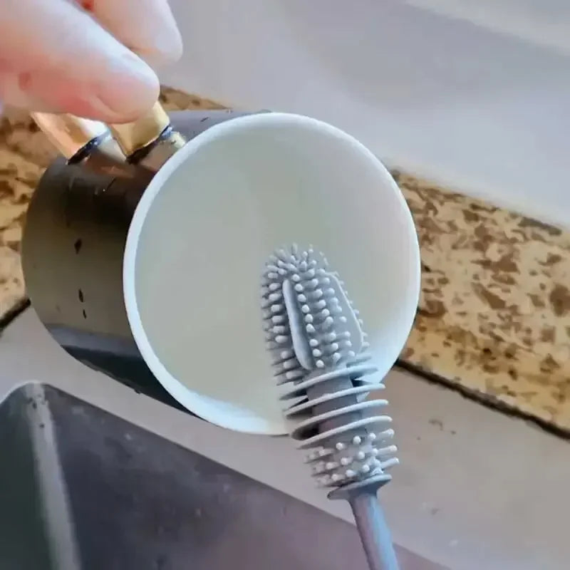 Bottle Brush Insulation Cup Washing No Deadend Long Handled Silicone Cleaning Brush Household Multifunctional Cleaning Tools