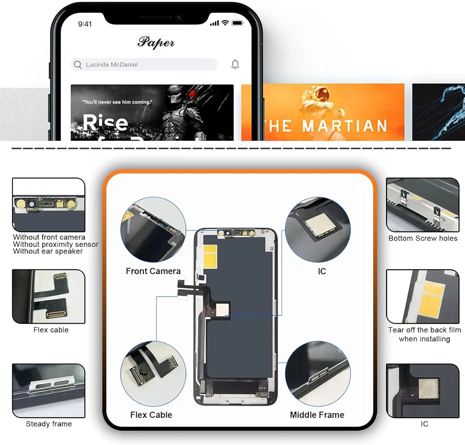 OLED Pantalla For iphone 11 Pro Display Touch Screen Digitizer Assembly For iPhone 11 Pro 11Promax LCD 3D Touch Replacement