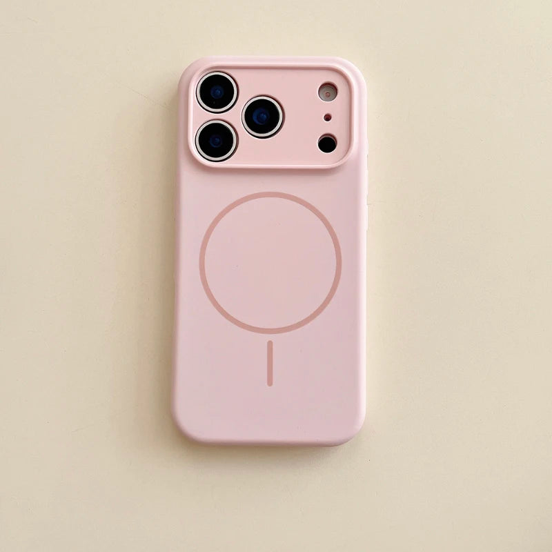 For Magsafe Magnetic Wireless Charging Solid Color Silicone Phone Case For iPhone 17 Pro Max/17/17 Pro Air Bumper Back Cover