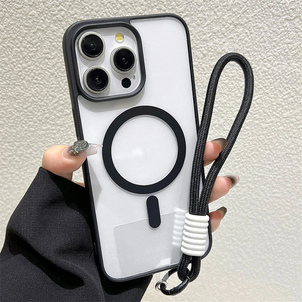Luxury Magnetic Wireless Charge For Magsafe Case For iPhone 17 Pro Max 16 15 13 12 11 14 Pro Shockproof Bumper Transparent Cover
