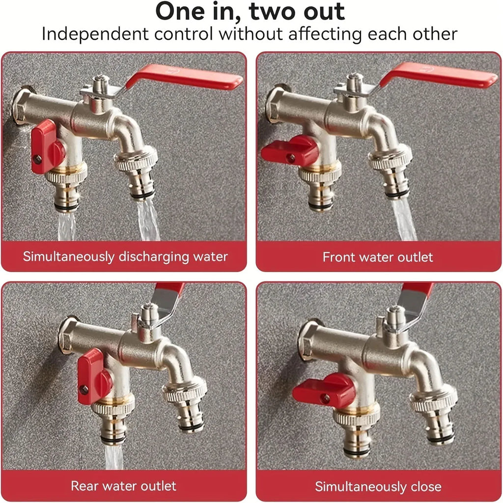 Garden Tools Brass Water Faucet 1/2" Outside & Inside Easy Turn On/Off Lever Handle Watering Supply Taps Ball Valve