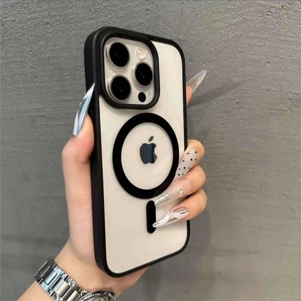 Luxury Magnetic Clear For Magsafe Phone Case For iPhone 11 12 13 15 14 16 Plus 17 Pro Max 17 Air Shockproof Armour Cover Cases