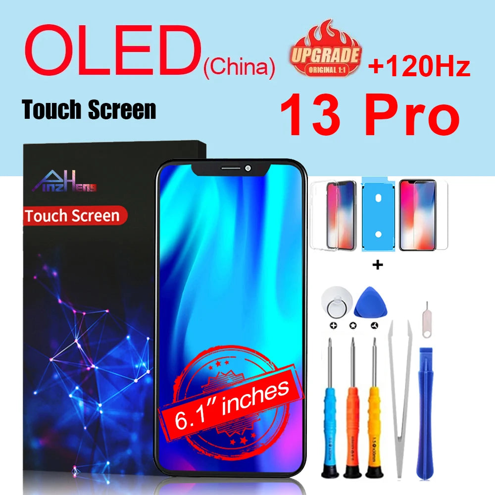PINZHENG High Quality Screen INCELL LCD OLED For iPhone 14 Pro 15 Plus 13 Pro Max Displays For iPhone Replacement With Tools