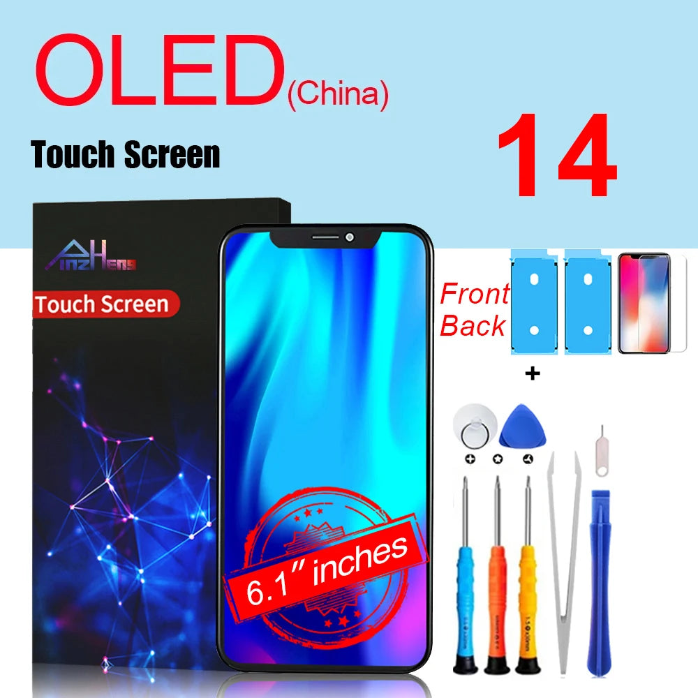 PINZHENG High Quality Screen INCELL LCD OLED For iPhone 14 Pro 15 Plus 13 Pro Max Displays For iPhone Replacement With Tools
