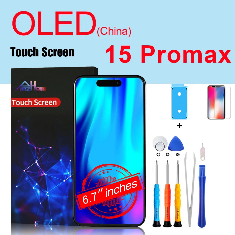 PINZHENG High Quality Screen INCELL LCD OLED For iPhone 14 Pro 15 Plus 13 Pro Max Displays For iPhone Replacement With Tools