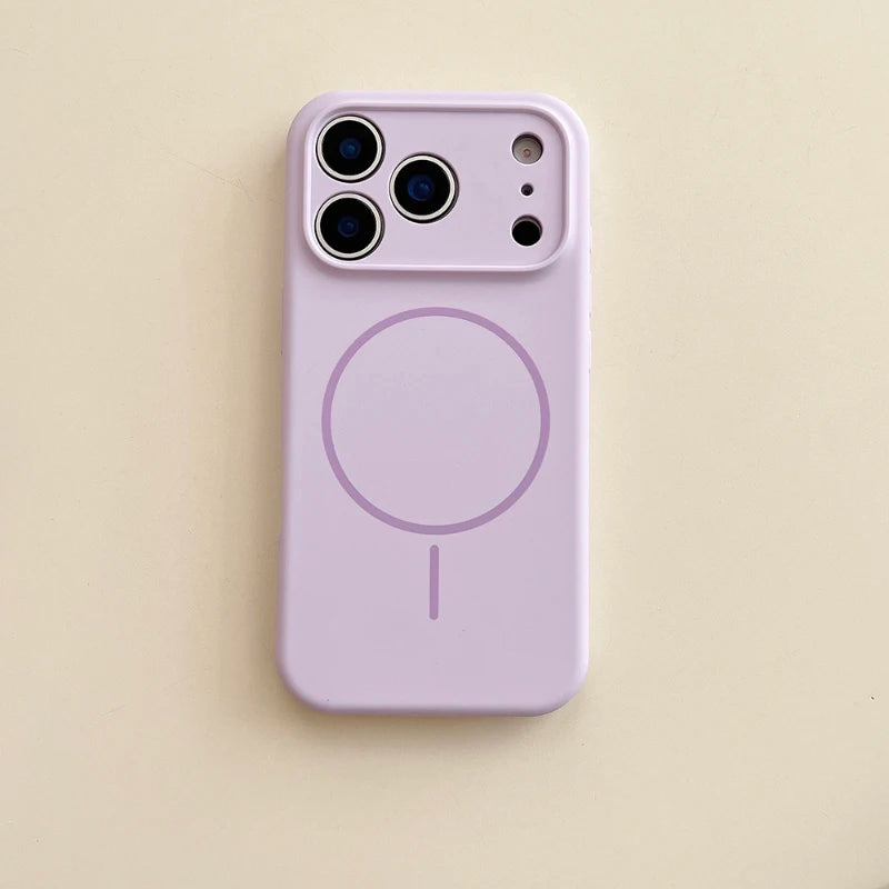 For Magsafe Magnetic Wireless Charging Solid Color Silicone Phone Case For iPhone 17 Pro Max/17/17 Pro Air Bumper Back Cover