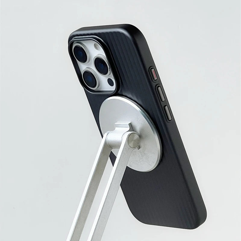 Fashion Plating 3D Luggage Stripes for Magsafe Phone Case for IPhone 17 16 15 14 Pro Max Shockproof Wireless Charge Matte Cover