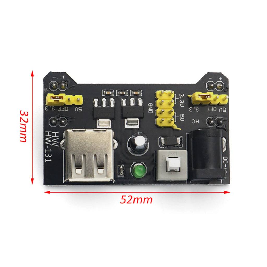 Solderless Breadboard Kit 830 Point 400 Point MB-102 HW-131 Power Module 3.3V 5V 65PCS Jumper Wire Set for Arduino Raspberry Pi