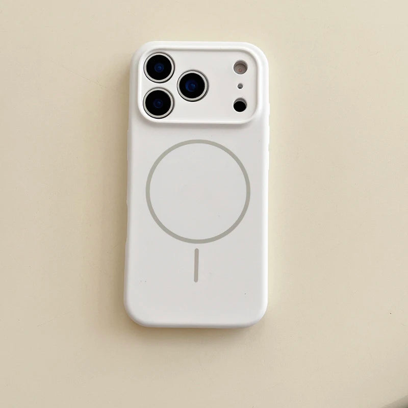For Magsafe Magnetic Wireless Charging Solid Color Silicone Phone Case For iPhone 17 Pro Max/17/17 Pro Air Bumper Back Cover