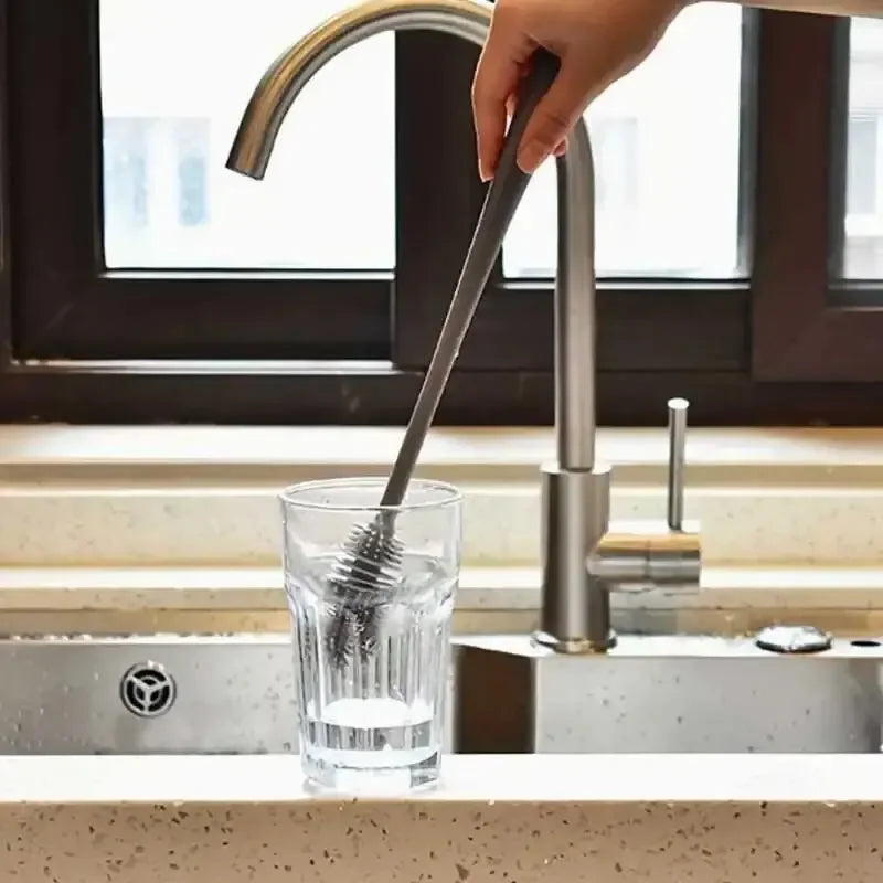 Bottle Brush Insulation Cup Washing No Deadend Long Handled Silicone Cleaning Brush Household Multifunctional Cleaning Tools