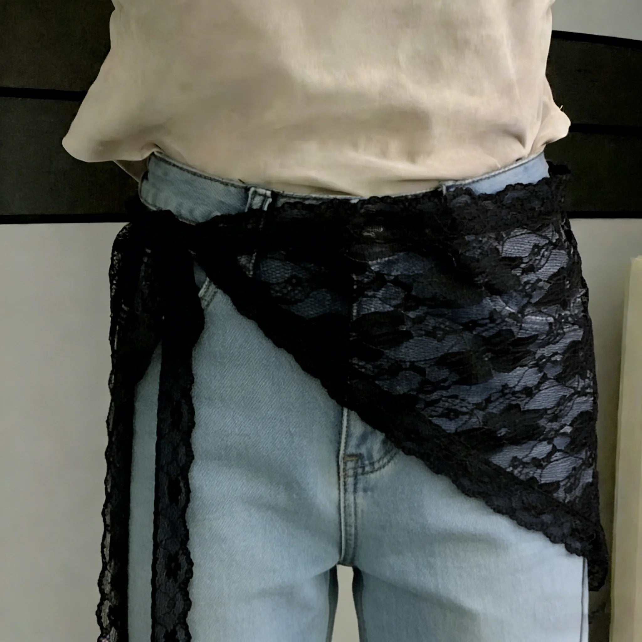 2025 HOT SALE! Y2K Women Lace Tulle Bandage Skirt Stacked Lace Half Skirt Layering Small Butt Curtain Flower Triangle Hair Scarf