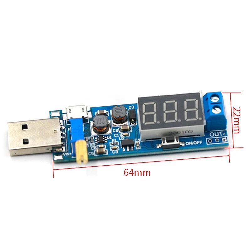 Boost Buck Converter USB Step UP / Down Power Supply Module DC-DC 5V to 3.3V / 12V Adjustable Out DC 1.2V-24V