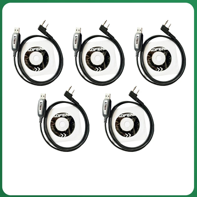 USB Programming Cable for Quansheng UV-K5 UV-K6 Baofeng UV-13 UV-S9 Plus UV-17 UV-82 UV-16 UV-21 With CD UV-5R Radio Accessories