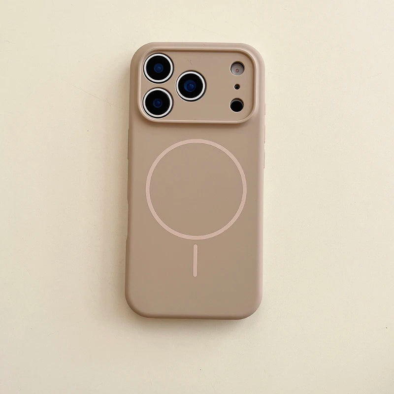 For Magsafe Magnetic Wireless Charging Solid Color Silicone Phone Case For iPhone 17 Pro Max/17/17 Pro Air Bumper Back Cover
