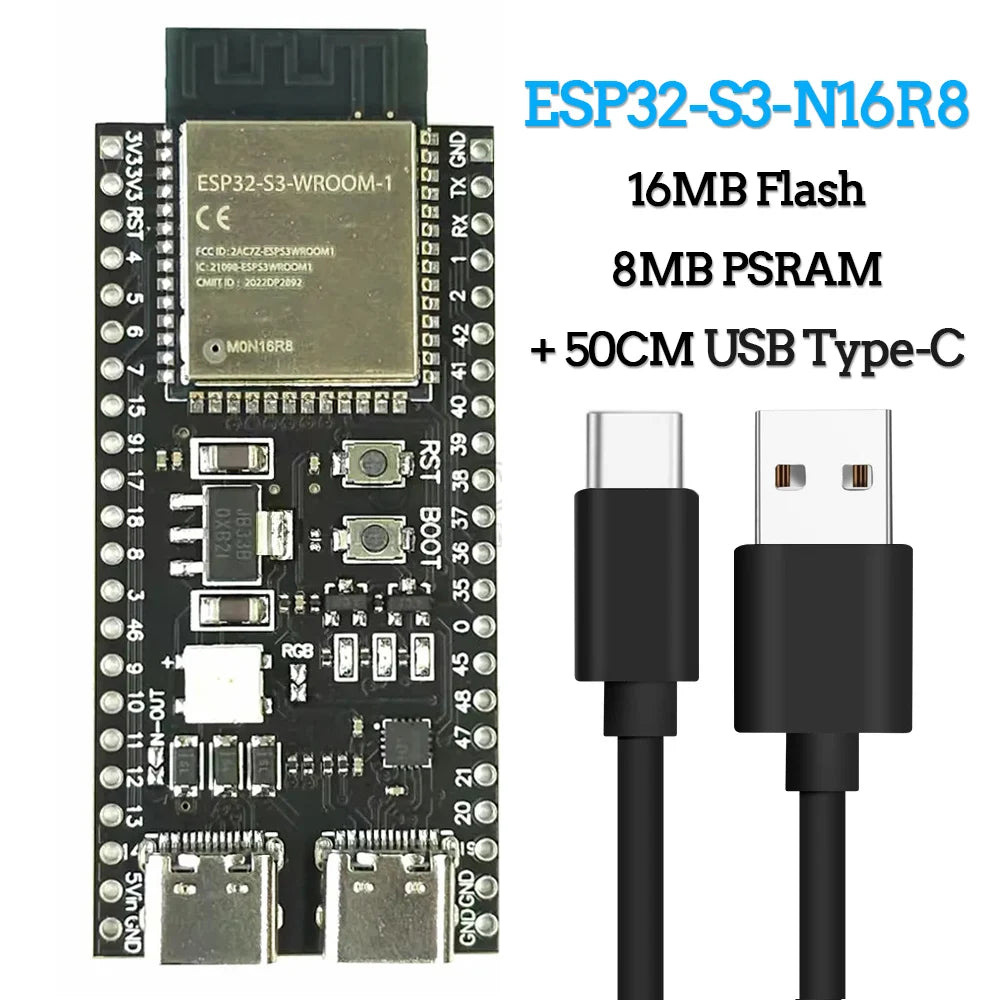 ESP32-S3 Development Board 2.4G Wifi Module for Arduino ESP IDF ESP32-S3WROOM1 N8R2 N16R8 44Pin Type-C 8M PSRAM ESP32 S3