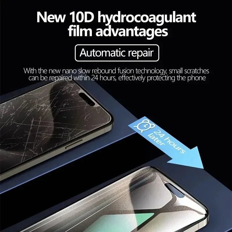 5Pcs Full Cover Hydrogel Film For iPhone 13 12 11 14 15 Pro Max Screen Protector For iPhone 16 PRO XR XS MAX 17 8 Plus Not Glass