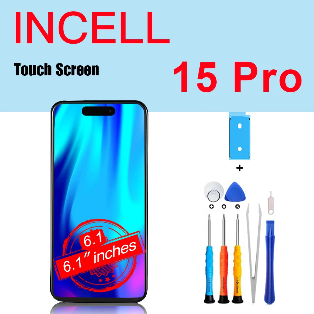 PINZHENG High Quality Screen INCELL LCD OLED For iPhone 14 Pro 15 Plus 13 Pro Max Displays For iPhone Replacement With Tools