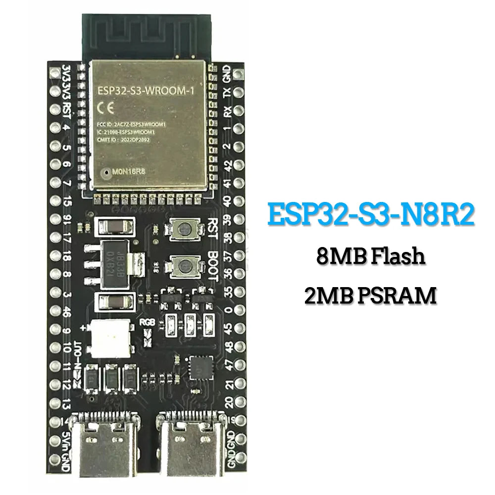 ESP32-S3 Development Board 2.4G Wifi Module for Arduino ESP IDF ESP32-S3WROOM1 N8R2 N16R8 44Pin Type-C 8M PSRAM ESP32 S3